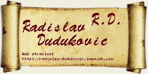 Radislav Duduković vizit kartica